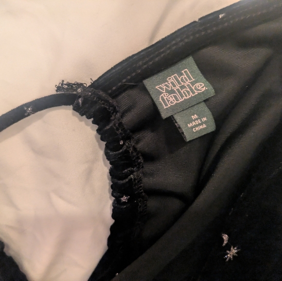 Whimsigoth Open Back Celestial Velvet Bodysuit in Midnight Black - Picture 7 of 8